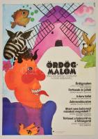 1979 Müller Ilona (1929-): Ördögmalom. NDK mesefilm összeállítás 7-10 éves gyerekeknek plakát, sérülésekkel, 83x58,5 cm