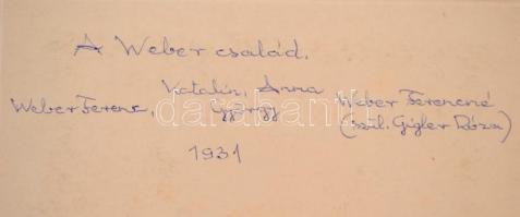 cca 1925-1931 Képek a Weber-család életéből: esküvői fotó, életképek, csoportképek, 5 db nagyméretű ...