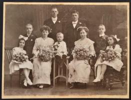 cca 1925-1931 Képek a Weber-család életéből: esküvői fotó, életképek, csoportképek, 5 db nagyméretű ...