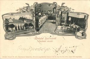 1906 Szolnok, Cukrászda, belső. Kiadja Szigeti H. fényképész. Art Nouveau