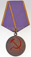 Szovjetunió 1943-1991. A Hősi Munkáért zománcozott, jelzetlen Ag kitüntetés mellszalagon, sorszám nélkül T:2 Soviet Union 1943-1991. Medal For Distinguished Labour enamelled, unmarked Ag decoration with ribbon, without serial number C:XF