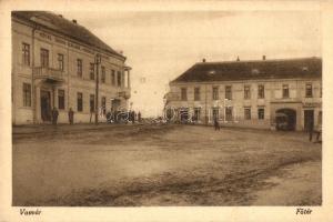 Vasvár, Fő tér, Hotel Korona szálloda és vendéglő, étterem, Hotel Zöldfa szálloda, Zsilinszky István szállodája, Löwing üzlete. Schrammel László kiadása