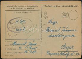 1943 Egyedi rajzos tábori posta levelezőlap az orosz frontról