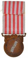 Franciaország 1920. "Háborús Emlékérem 1914-1918" Br kitüntetés szalaggal. Szign.: A. Morl...