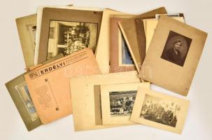 cca 1900-1940 Vegyes fotó tétel: csoportképek, családi fotók, portrék, stb., különféle műtermekből, különböző méretben, összesen 26 db