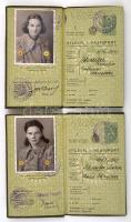 1941 2 db keményfedeles útlevél / passports