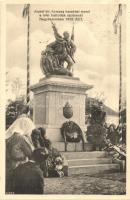 1926 Nagybajom, József kir. herceg beszédet mond a hősi halottak szobránál. Sellmann kiadása