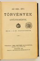 1921 évi törvények gyűjteménye I.-II. Bp., 1922. M. kir. Belügyminisztérium.  Magyar és francia  nye...