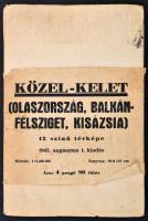 1943 A Közel-Kelet Balkán-félsziget, Kisázsia térképe. Szakadásokkal. 80x119 cm