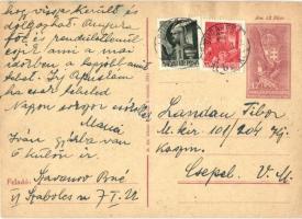 1944 Szaranov B.-né levele fiának, Landau Tibor zsidó KMSZ-nak (közérdekű munkaszolgálatos) M. kir. 101/204. zlj. / WWII Letter to a Jewish labor serviceman from his mother. Judaica + 12f Ga. (EK)
