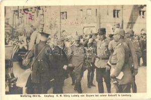 Weltkrieg 1914-15. Empfang S.M. König Ludwig von Bayern bei seiner Ankunft in Lemberg / Visit of Ludwig III of Bavaria in Lviv with K.u.K. military officers