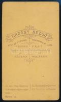 cca 1870 Domahidai Domahidy Ella, a Domahidy nemesi család tagjának fotója, Pest, Erdősi Rezső, 10x6...