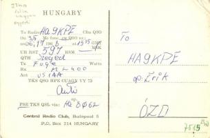 Szeged, dóm. Hungary HA 8KCU - Modern QSL, azaz rádióamatőr összeköttetést igazoló képeslap (EK)