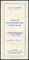 1980 Iskolai takarékbélyeg gyűjtőlap 4 db takarékbélyeggel / School saving booklet with 4 stamps