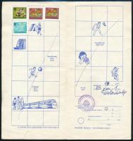 1980 Iskolai takarékbélyeg gyűjtőlap 4 db takarékbélyeggel / School saving booklet with 4 stamps