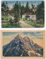 35 régi és 15 modern képeslapot valamint kisméretű képeket tartalmazó gyűjtemény, részben füzetbe ra...