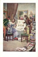 Régi jó idők Magyarországon - 8 db régi művészi képeslap / 8 pre-1945 Hungarian art postcards s: Bic...