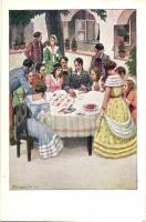 Régi jó idők Magyarországon - 8 db régi művészi képeslap / 8 pre-1945 Hungarian art postcards s: Bic...