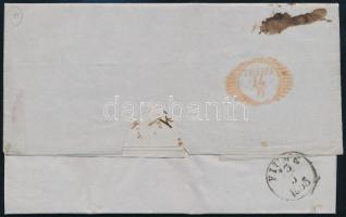 2 x 3kr levélen "KARLSTADT" - "FIUME" - "TRIESTE" 2 x 3kr on cover &qu...