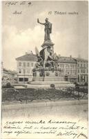 1905 Arad, 13 Vértanú szobra, Aradi Kereskedők Köre, Ries J. és Társa üzlete / martyrs' statue, shop, traders' association  (EK)