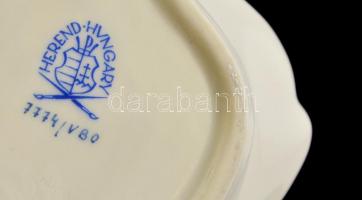 Herendi Viktória mintás tálka, kézzel festett, jelzett, kopásnyomokkal, 11,5×9,5 cm