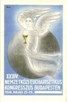1938 Budapest, XXXIV. Nemzetközi Eucharisztikus Kongresszus reklám motívumlap / 34th International Eucharistic Congress in Budapest - 3 képeslap / 3 postcards