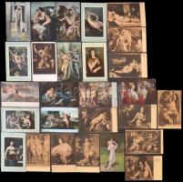 27 db RÉGI használatlan erotikus művész motívumlap / 27 unused pre-1945 erotic art motive postcards