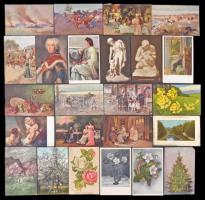 53 db RÉGI művész motívumlap / 53 pre-1945 art motive cards