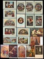 61 db RÉGI főleg megíratlan művész motívumlap, sok Stengel litho lappal / 61 mostly unused pre-1945 ...