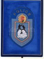 ~1990. "Police - ORFK Rendészeti Szervek Kiképző Központja" zománcozott plakett, tokban (61x103mm) T:1-