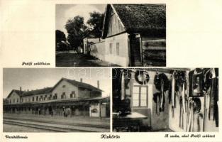 Kiskőrös, vasútállomás, Petőfi szülőháza és a szoba ahol született, belső
