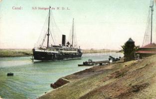 Suez Canal, SS Stuttgart Norddeutscher Lloyd steamship. Lichtenstern & Harari, Cairo. 288. (EK)