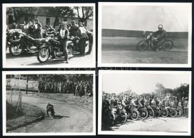 1928-1958 Temesvár környéki és Gugger-hegyi verseny, 4 db feliratozott fotó, utólagos előhívás, 6,5×9,5 cm