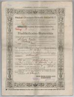 Budapest 1918. Magyar Országos Biztosító Intézet R.T. - Hadikölcsön-Biztosítás 1000K-ról szóló biztosítási kötvény (2x), sorszámkövető T:III