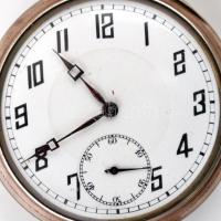 Art Deco dupla ezüst fedeles zsebóra, aranyozott és vésett tokkal, Működő, jó állapotban. / Silver p...