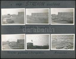 1953 aug. 20. Budapest, Népstadion ünnepélyes megnyitója, 24 db korabeli fotó, egy részük kartonra r...