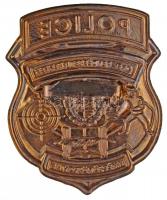 DN "POLICE - ORFK Rendészeti Szervek Kiképzőközpontja" fém sapkajelvény (45,5x56mm) T:1-