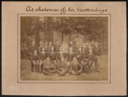 1888 Selmecbánya, M. kir. Bányász és Erdészeti Akadémia diákjainak tabló és csoportképei, 3 db, Bake...