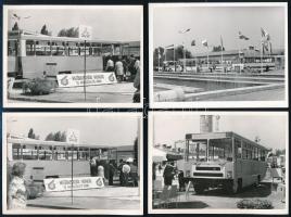 cca 1970 Autóbuszok (Csepel, Ikarusz) a Budapesti Nemzetközi Vásáron, sajtófotók, 6 db, 9×12 cm
