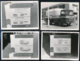 cca 1970 Tehergépkocsik (Csepel, Rába, Tranders) a Budapesti Nemzetközi Vásáron, sajtófotók, 7 db, 9×12 cm