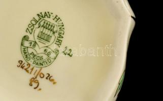 Zsolnay pillangó mintás ékszertartó, kézzel festett, jelzett, hibátlan, 7×7 cm