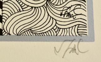 Szász Endre (1926-2003): Női arc. (Emese). Szitanyomat, sorszámozott, jelzett, 40×35 cm