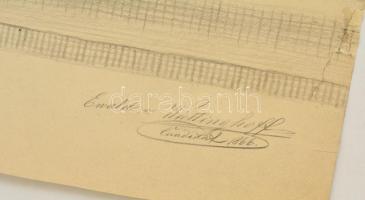 Wiettinghoff Evald (1826-1882): Lábfej tanulmány. Grafit, papír, jelzett, paszpartuban, 45×35 cm