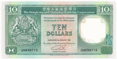 Hongkong 1992. 10$ T:I Hong Kong 1992. 10 Dollars C:UNC