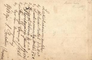 1913 Podolin, Podolínec; Gimnazista diákok hegedűvel. Studentika / students celebrating with violin ...