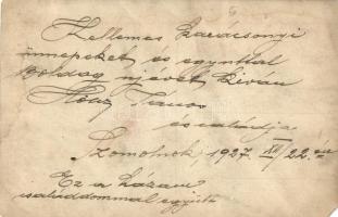 1927 Szomolnok, Schmölnitz, Smolnik; családi csoportkép a ház előtt / family by their house. group p...