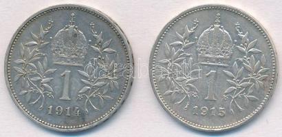 Ausztria 1914-1915. 1K Ag "Ferenc József" (2xklf) T:2,2- kis patina  
Austria 1914-1915. ...