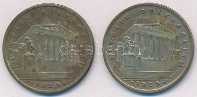Ausztria 1925. 1Sch Ag (2xklf) T:2,2- patina 
Austria 1925. 1 Schilling Ag (2xdiff) C:XF,VF patina