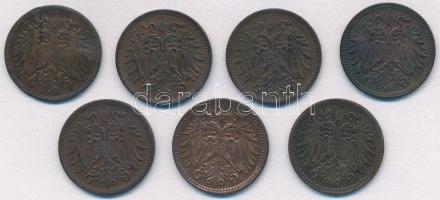 Ausztria 1893-1914. 1h Br (7xklf) T:1--3
Austria 1893-1914. 1 Heller Br (7xdiff) C:AU-F