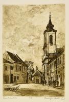 Csurgói Máté Lajos (1931-2001): Szentendre. Rézkarc (4/VII), papír, jelzett, 27x18 cm.